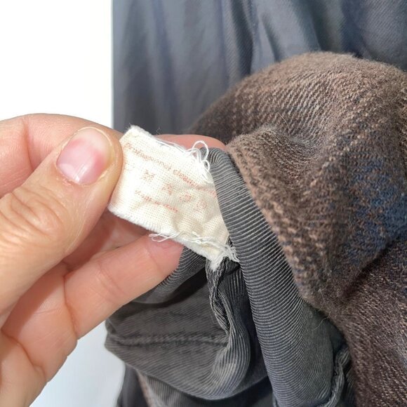 Marni Womens Top Size Small Cropped Bell Sleeve Flannel Ruffle Black Brown Plaid - Picture 9 of 15